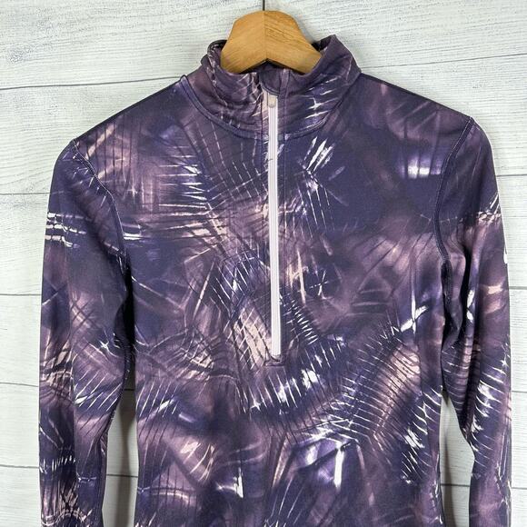 Nike Pro Womens size Small Warm Dri-Fit Half Zip Jacket Pullover Purple Dynasty - Picture 4 of 11
